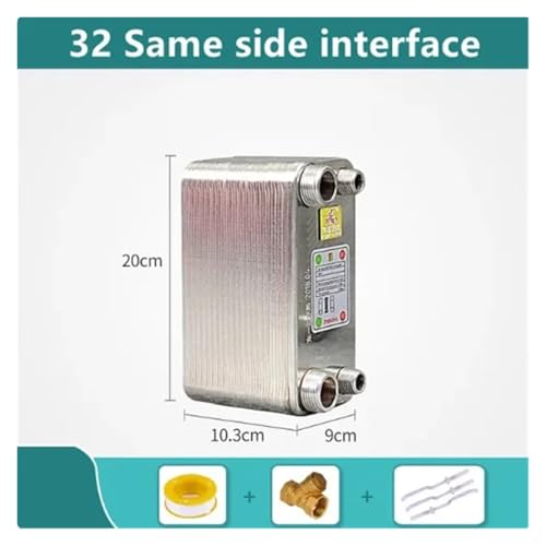 24/32/38 Plates Heat Exchanger Beer Wort Chiller Cooler 304 Stainless Steel 1/2 for Home Hot Water(32 Same Side) - size: 32 Same Side