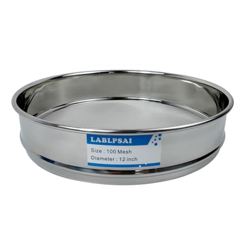 100 Mesh Lab Sieves 12" Diameter 304 Stainless Steel Wire Cloth Test Sieve for Industrial Laboratory Home - size: 100 mesh