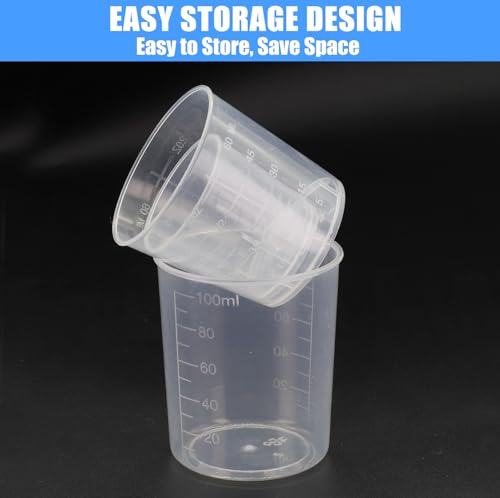 DTDNZKN 3 Pack Measuring Cup Set, Includes 1/2/3.4 OZ (30/40/100ml) | Plastic Liquid Measuring Cups- Baking, Cooking, Mixing & Measuring Cups