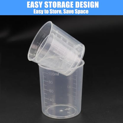 DTDNZKN 3 Pack Measuring Cup Set, Includes 1/2/3.4 OZ (30/40/100ml) | Plastic Liquid Measuring Cups- Baking, Cooking, Mixing & Measuring Cups