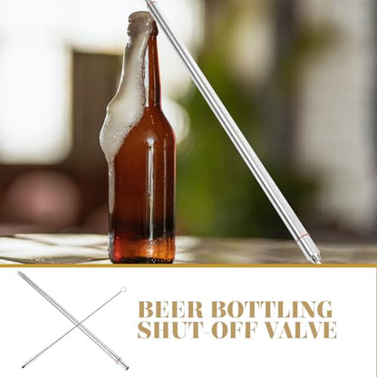 Stainless Steel Beer Bottling Wand with Valve for Oktoberfest Party Sturdy Bottling Wand for Home Brewing