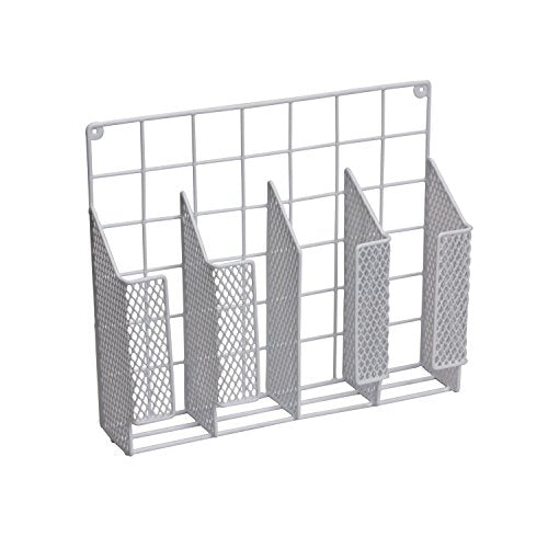 Home Basics Organizer Rust Resistant, Perfect for Food Storage, Silver Foil, Wax Paper, Sandwich Bags, Plastic Wrap-Mounts,White - color: White