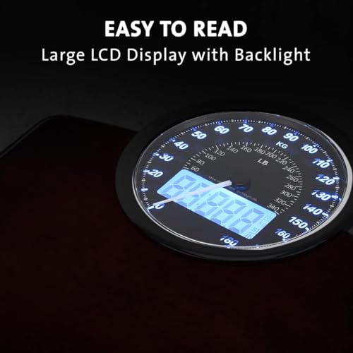 EILISON Highly Advance 2-in-1 Digital & Analog Weighing Scale for Body Weight-400lbs, 4 High Precison GX Sensor Accurate, Thick Tempered Glass, Extra Large Display (Red) - color: Red