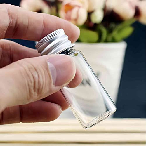 10ml Clear Glass Vials with Screw Caps Mini Bottles Aluminum Lids Small Sample Vials Leak-Proof Vials Glass Jars Cosmetics Container Oil Vials Test Bottles,100 Pcs