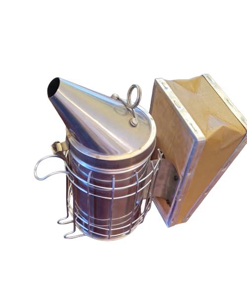Bee Hive Smoker Kit with 1/2 lbs Cotton Fiber Smoker Fuel (stainless Steel)