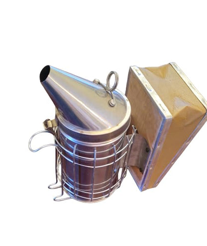 Bee Hive Smoker Kit with 1/2 lbs Cotton Fiber Smoker Fuel (stainless Steel)