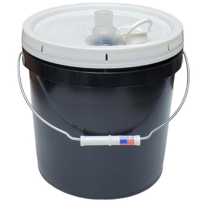 2 Gallon Bucket Pail with Lid & Handle Pour Spout Leak Proof BPA Free Food Safe HDPE Storage Container AirTight Premium Quality Buckets All Purposes Dry & Liquid Contents FDA Compliance (Black) - color: Black