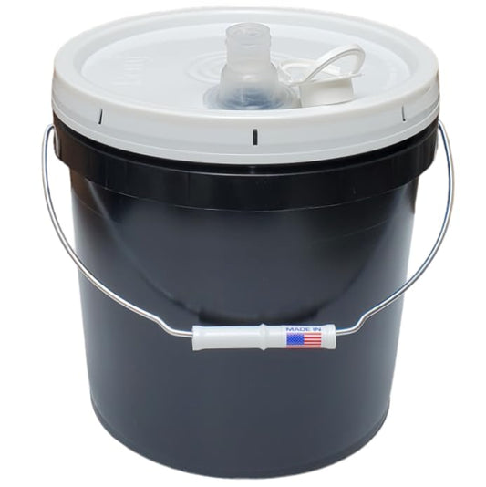 2 Gallon Bucket Pail with Lid & Handle Pour Spout Leak Proof BPA Free Food Safe HDPE Storage Container AirTight Premium Quality Buckets All Purposes Dry & Liquid Contents FDA Compliance (Black) - color: Black