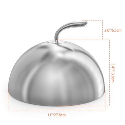 only fire Cheese Melting Dome,11 Inch Round Basting Cover with Handle, Stainless Steel Griddle Accessories for Flat Top Griddle Grill Indoor/Outdoor Kitchen, Backyard, Parties Cooking