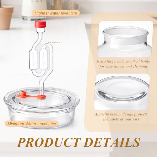 Gisafai 5 Gallon Large Fermenting Jug Wide Mouth Glass Fermenting Container with Airlocks and Silicone Stoppers Fermenter Making Set Glass Water Jar for Sauerkraut Kimchi Pickles Mead & More
