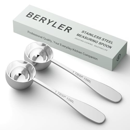 2PCS 1tbsp(3tsp, 15 ml) Single Measuring Spoon, Stainless Steel Individual Teaspoon, Metal Measure Scoop with Gift Box - size: 1 tbsp | 3 tsp | 15 ml | 1/2 oz