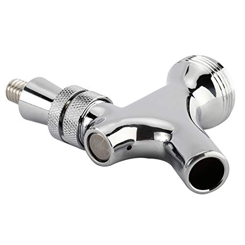 RealPlus 2 Pack of Draft Beer Faucet with 4.1" Shank,Black Handle and Tap Brush for Homebrew 1/4 Barbed Fitting