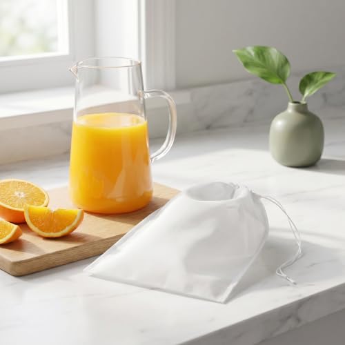 OUNONA 12pcs Cheese Cloths - 200 Mesh Straining Bag for Juicer Bags - Reusable Juice Strainer Pouch for Straining Almond/Soy Milk Greek Yogurt Cold Brew Coffee 11.81x7.87in