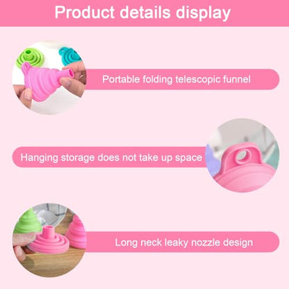 Kitchen Funnel Set 3 Pack, Small Medium Large, Kitchen Accessories Foldable Silicone Collapsible Funnels for Filling Water Bottle Liquid Transfer, Pink - color: 3 Pink