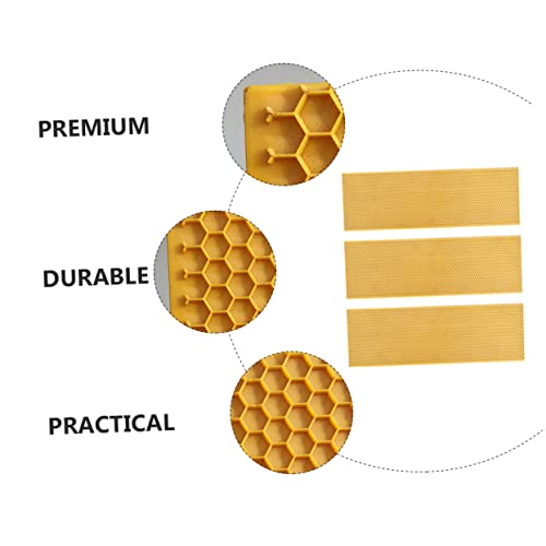 LIOOBO 3pcs Deep Honeycomb Beehive Foundation Durable Plastic Comb Foundation for Efficient Honey Production Easy to Use Beekeeping Supplies Orange