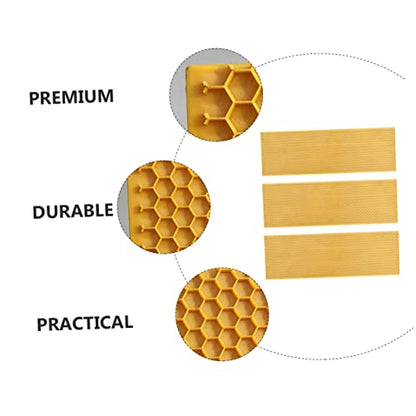 LIOOBO 3pcs Deep Honeycomb Beehive Foundation Durable Plastic Comb Foundation for Efficient Honey Production Easy to Use Beekeeping Supplies Orange