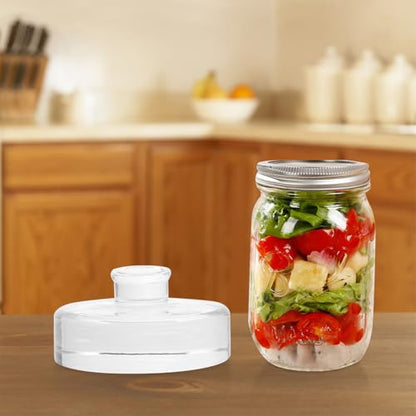 2Pcs Heavy Glass Fermentation Weights for Wide Mouth Mason Jars Fermenting Lids for Sauerkraut Kimchi and Pickling Glass Weights for Fermentation and Canning