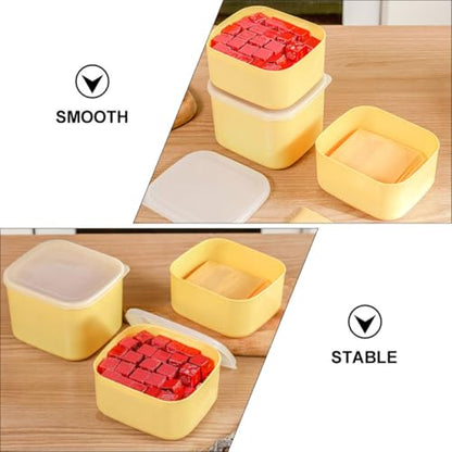SHERCHPRY 4pcs Cheese Storage Boxes Set for Refrigerator, Airtight Sliced Cheese Keeper Containers with Lids, Household Kitchen Food Storage Organizers, Multi-size (large Small)