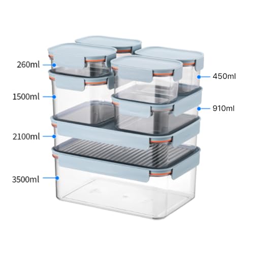 LocknLock Tritan Plastic Bisfree Modular Plus Food Storage Container Set, Lunch, Meal Prep, Stackable, BPA-Free, Leakproof, Freezer-Safe, 14 Pieces, 7 Boxes and 7 Lids, Mint, 1.5L - color: Mint, size: 14 set (7 containers & 7 Lids), 1500 ml