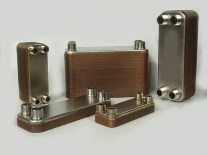 40 Plate Brazed Heat Exchanger – 3/4" MPT – 316L Stainless Steel Water to Water Heat Exchanger for Radiant Floor Heating, Outdoor Wood Furnaces, Wort Chilling, Oil Cooling - size: 3"x8"-40 plates