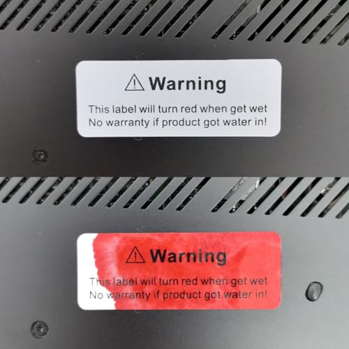 130pcs 1.6x0.6 inch Water Sensitive Sticker Turn Red When Got Wet Device Potential Damage Indicator Warranty Void Instruction Liquid Sensor Label - style: 40X15MM