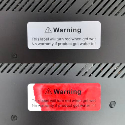 130pcs 1.6x0.6 inch Water Sensitive Sticker Turn Red When Got Wet Device Potential Damage Indicator Warranty Void Instruction Liquid Sensor Label - style: 40X15MM