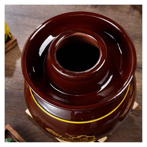 Fermentation Jars，Fermentation Crock Jar,Sauerkraut Crock,Traditional Chinese Ceramic Fermentation Crock Jar Pickling Jar With Water Seal Airlock Lid,Large Thickened Ceramic Pickle Jar Kimchi Pot Stor - size: 12.5KG