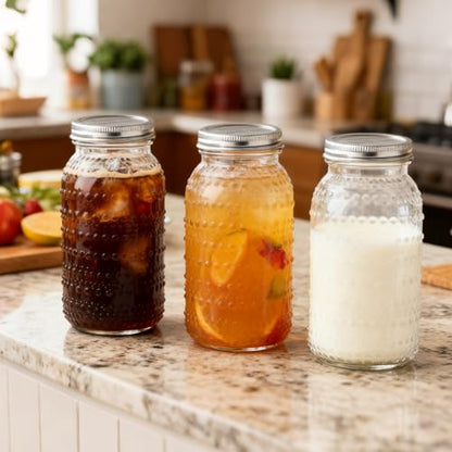 Wide Mouth Mason Jars 64 oz, 4 Pack Large Half Gallon Mason Jars with Lids, Glass Canning Jars for Fermenting, Pickling, Storing Food, Meal Prep, Salad Jam