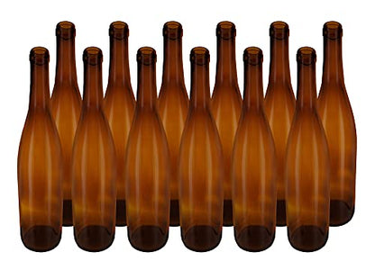 NorthernBrewer 750 ml Amber Glass Hock Bottles, 12per Case