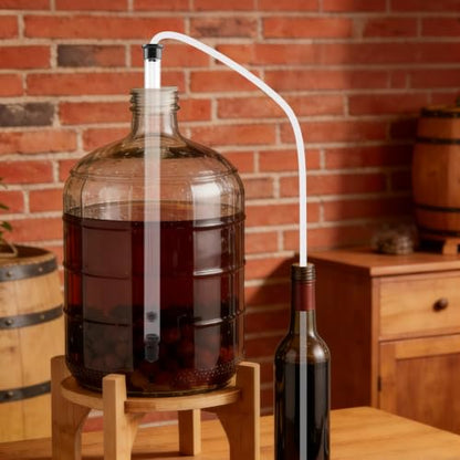 Auto Siphon Racking Cane 35cm, Fast Auto Flow Siphoning Kit For Wine Beer Making, Home Brewing Siphon Pump With Tubing And Clamp, Sediment Separator For White Red Wine Fruit Wine, Black