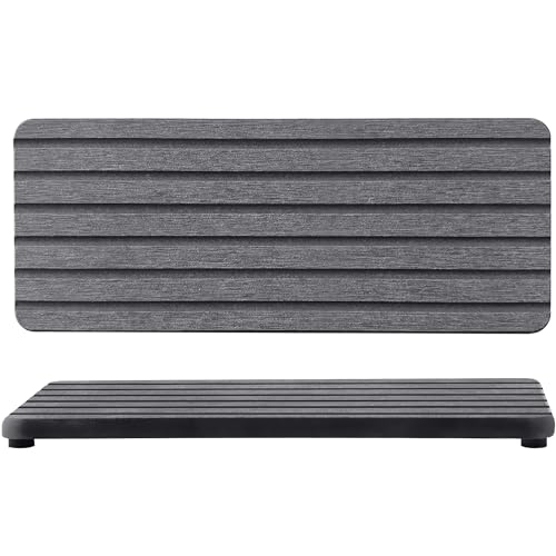 NiuYichee 2 PCS Water Absorbent diatomite Coasters, 10.2" x 4" Water Absorbing Stone Tray for Sink, Stone Drying mat for Kitchen Counter, Stone soap Tray Used for Hand Soaps & toiletries & Plants - color: Dark Grey, size: 10.3 x 4 inches