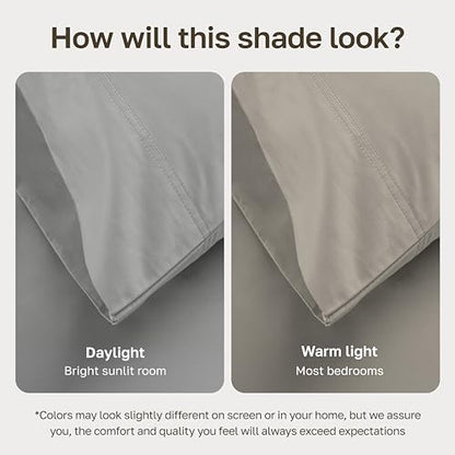 California Design Den 2-Pack 100% Cotton Bed Sheets Twin Size Sets - Luxury 600 Thread Count Sateen, Twin Sheets Set, Deep Pockets, Soft, Crisp and Durable Bedding - Light Grey - color: 09 - Light Grey, size: Twin (Pack of 2)