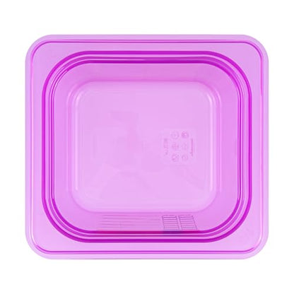Restaurantware Food Storage Container 1 Pack of 2.3 qt Plastic Stackable Microwave-Safe Bin Dishwasher Safe Freezer Safe Purple Containers for Kitchen Storage - size: 1/6 Size