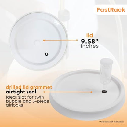 FastRack 2 Gallon Fermentation Bucket with Lid | BPA-Free Food-Grade Plastic | HDPE Brew Bucket with Handle & Grommeted Lid | Ideal for Beer, Wine, Mead, Cider & Food Storage - size: 1 Pack