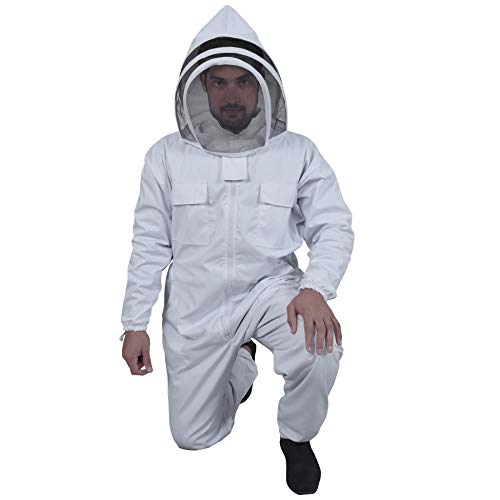 Sparx Sports Professional Full Body Beekeeping Suit Bee Keeping Costume, with Veil Hood (2XL)