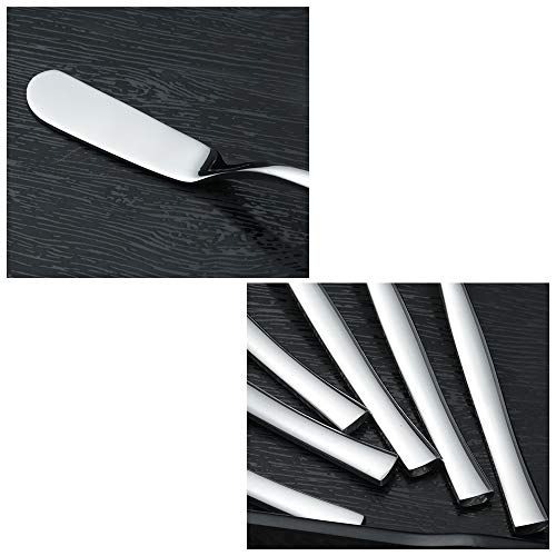 Idotry 6-Piece Stainless Steel Butter Knives, Cheese/Butter Spreaders | 6.32", Cheese Knives for Butter, Cheese, Organic Strawberry