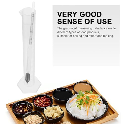 ABOOFAN Dough Hydrometer with Graduated Cylinder Kit, Specific Gravity and Baume Scale Meter for Food Testing, 0-35 Range Plastic Cylinder, Portable Kitchen Hydrometer for Dough and Liquid