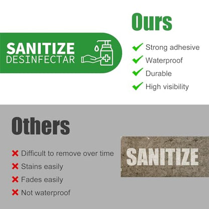 5pcs Wash Rinse Sanitize Sink Labels, 9x3in Waterproof Hand Washing Stickers for 3 Compartment Sinks for Commercial Kitchens Restaurants Food Trucks & Dishwashing Stations