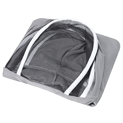Grey One Piece Beekeeping Suit with Double Zippers Made of Polyester Cotton Blend Providing Full Body Protection with a 16.5in Hood L XL XXL for Both Professional Amateur B