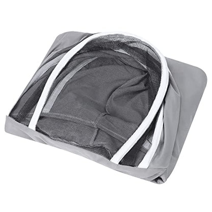 Grey One Piece Beekeeping Suit with Double Zippers Made of Polyester Cotton Blend Providing Full Body Protection with a 16.5in Hood L XL XXL for Both Professional Amateur B