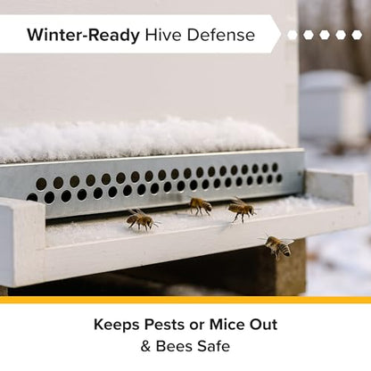 Mann Lake 10 Frame Mouse Guard, Durable Stainless Steel Beehive Entrance Shield with Holes, Mouse Control Tool for Winter Hive Protection, Bee-Safe Closure Cover for Pest Blocking