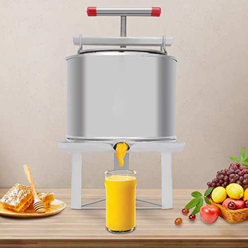 12.6L Fruit Honey Presser Bee Honey Press Extractor,Beeswax Presser Household Manual Honey Extractor Beekeeping Machine Grape Fruit Juice Press Extractor for Fruits,Vegetables.
