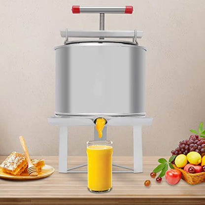12.6L Fruit Honey Presser Bee Honey Press Extractor,Beeswax Presser Household Manual Honey Extractor Beekeeping Machine Grape Fruit Juice Press Extractor for Fruits,Vegetables.