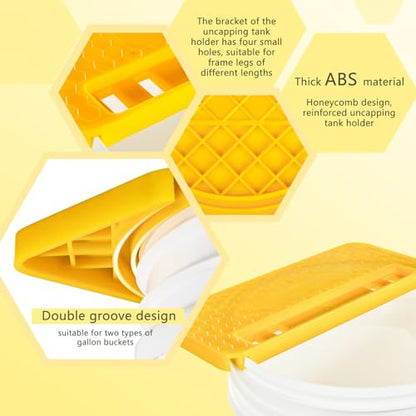 Uncapping Tank Holder, Fit in 5 and 6 Gallon Bucket Honey Uncapping Tank Holder, Beekeeper Flat Honey Shelf for Hive Cleaning Tool, Plastic Honey Bucket Scraper Tool
