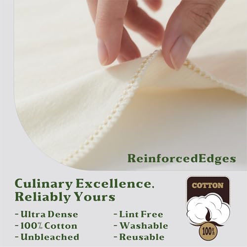 10 PCS Cheesecloth, 20x20 Inch Grade 100, 100% Unbleached Cotton Reusable Hemmed Cheese Cloths for Straining, Nut Milk, Baking & Cheese Making