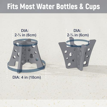 NiHome Silicone Water Bottle Drying Racks Set of 3 with Drip Tray,Cheese Style for Faster Drying,Bottle Dryer Racks Fit for Stanley YETI Cups Owala Sports Bottle Baby Bottle Thermoses Mugs - color: Dark Gray