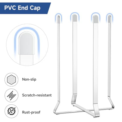Foldable Water Bottle Drying Rack, Stainless Steel Tumbler Dryer Stand for Kitchen Counter, Multifunctional Space-Saving Cup Drainer for Bottles, Baby Bottles, Glasses & Reusable Bag (Silver, 1PC)