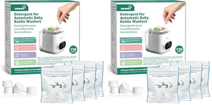GROWNSY Official Detergent Washing Tablets - 130 PCS, Compatible with Momcozy Baby Bottle Washers (Pack of 2) - size: 130 PCS (Pack of 2)