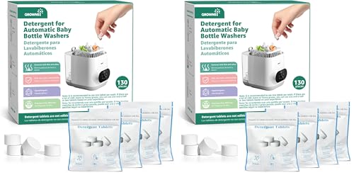 GROWNSY Official Detergent Washing Tablets - 130 PCS, Compatible with Momcozy Baby Bottle Washers (Pack of 2) - size: 130 PCS (Pack of 2)