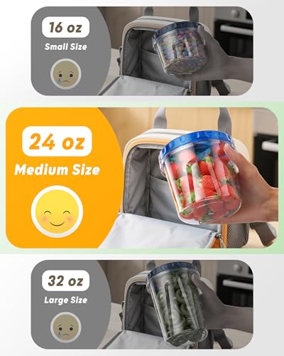 BiuLeon 6 Pack-24 oz Freezer Storage Containers, Plastic Food Storage Containers with Twist Top Lids, BPA Free and Reusable Soup Containers with Lids, Leakproof/Microwave/Dishwasher Safe - color: 6Pack-24oz